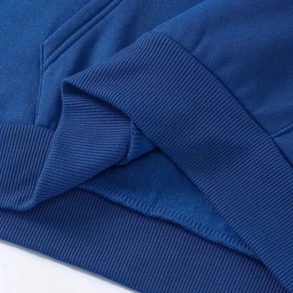 SWEATSUIT: 2Pc Blue Hoodie w/Front Pocket & Matching Drawstring Pants, NIP - Picture 6 of 8